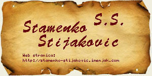 Stamenko Stijaković vizit kartica